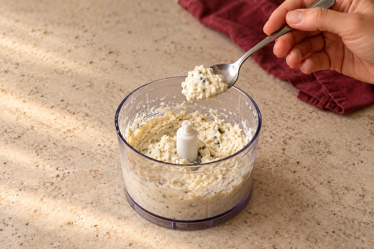 Crema de queso espesa con pequeñas irregularidades